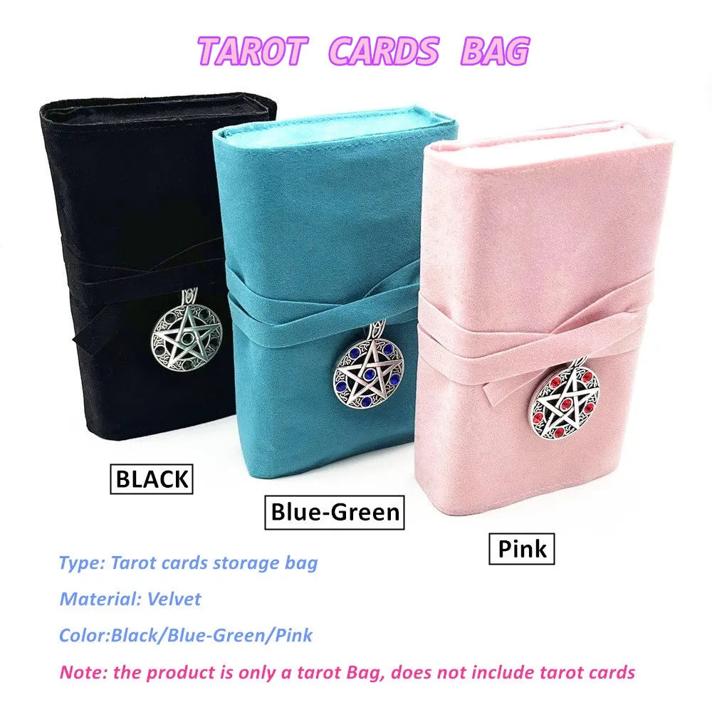 Tarot Pouch Cards Storage Bag Cloth Black Pink Blue Witch Divination Jewelry Astrology Dice Accessories Bag L754