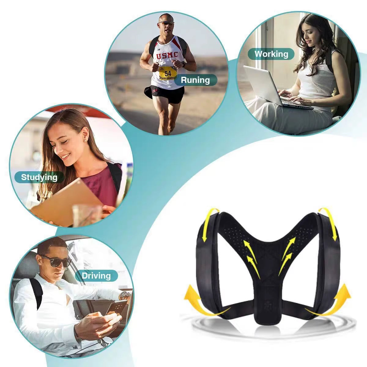 Upper Back Support Posture Band Braces Clavicle as Support Back Straightener Shoulder for Men and Women，Improve Your Posture