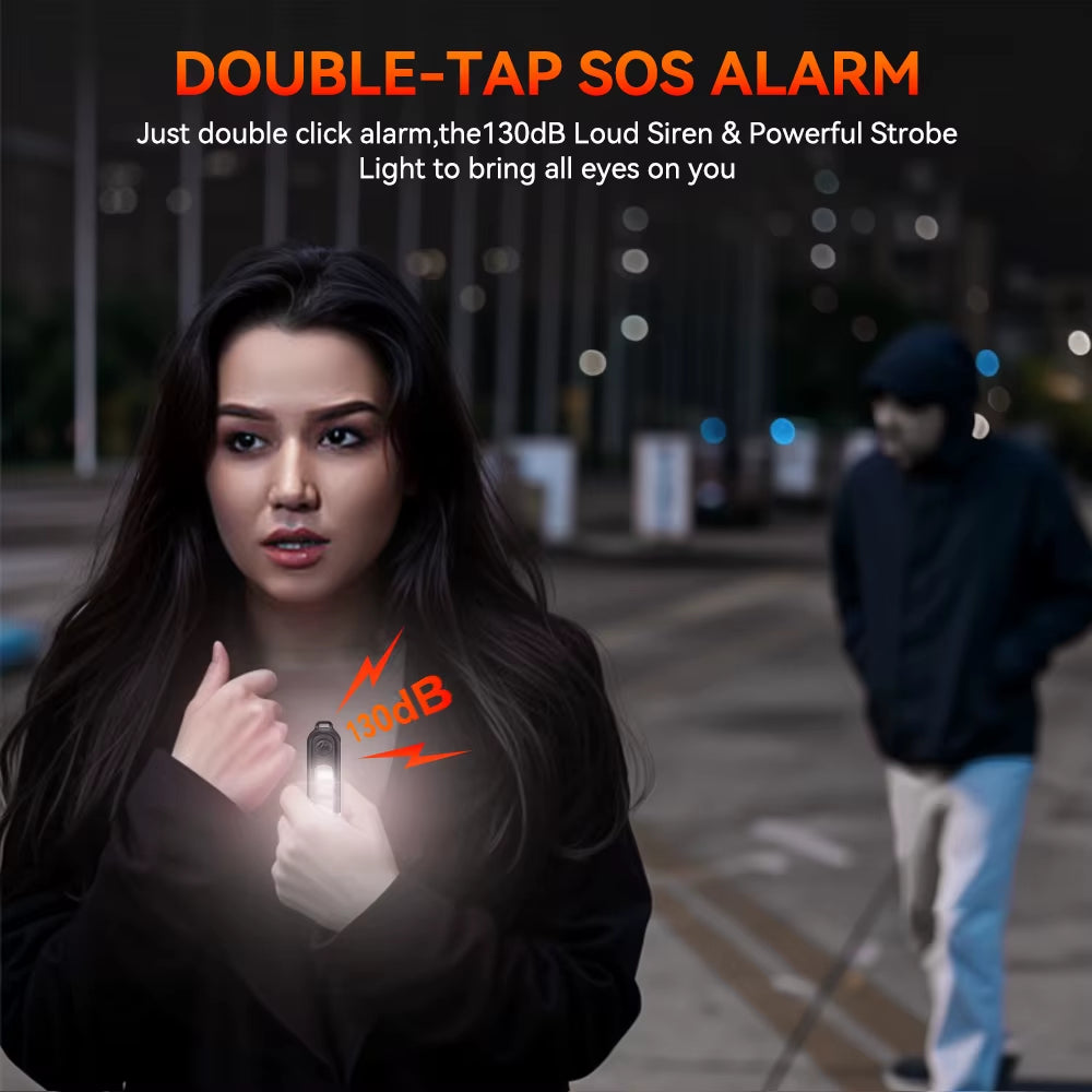 Self Defense Alarm for Woman 130Db Personal Safety Alarm with LED Light Recharge Emergency Anti-Attack for Older / Child