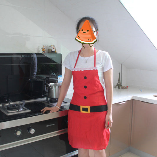Red Merry Christmas Apron Christmas Apron for Women Girls Cake Kitchen Cook Apron for Mother'S New Year Gift Unisex