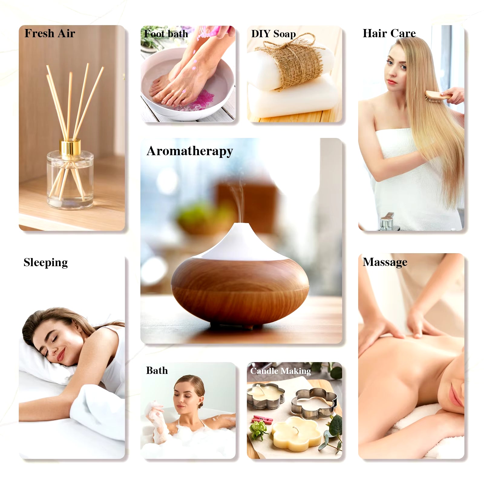 10ML Aromatic Diffuser Essential Oil Lavender Vanilla Myrrh Fragrance Oil for Soaps Candle Making Massage Humidifiers