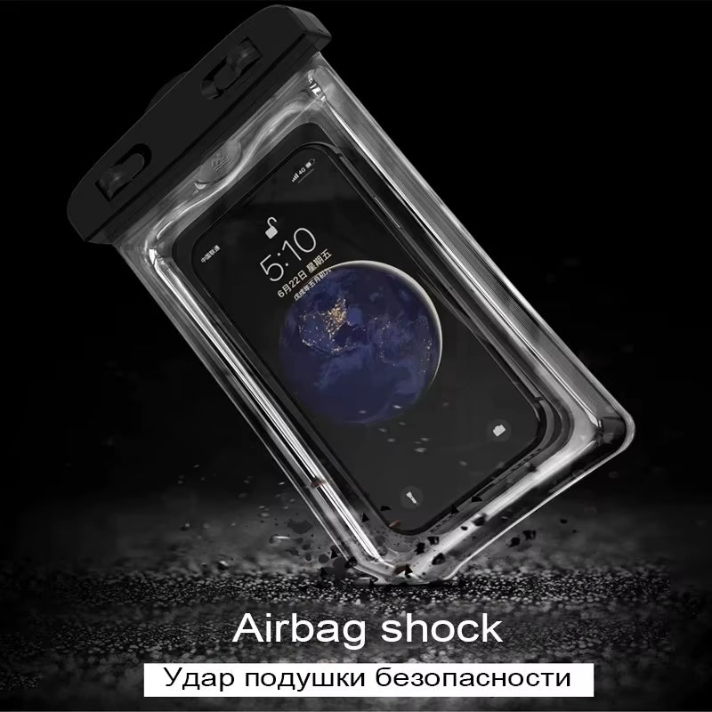 Floating Airbag Waterproof Outdoor Swimming Bag Phone Case for Iphone Samsung Xiaomi Redmi Huawei Phones Bag Protector Cover