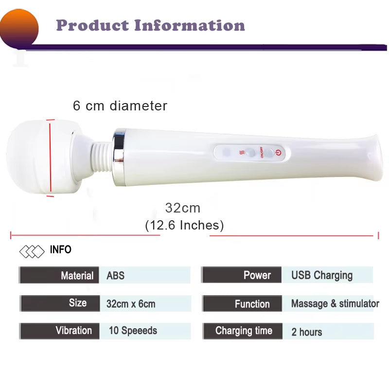 Powerful Magic Wand Vibrators for Women Clitori Stimulator Big AV Stick Vibrator Female G Spot Massager Adult Sex Toys for Woman