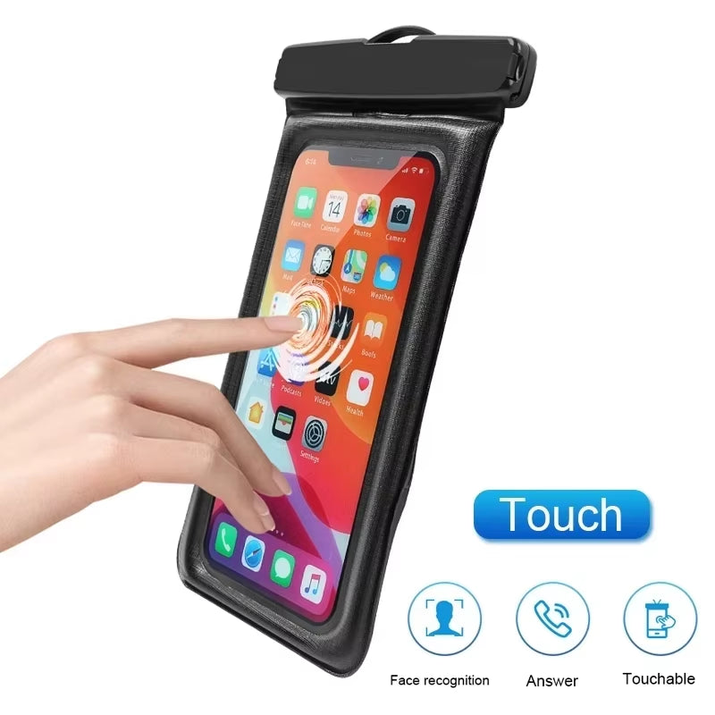 Floating Airbag Waterproof Outdoor Swimming Bag Phone Case for Iphone Samsung Xiaomi Redmi Huawei Phones Bag Protector Cover
