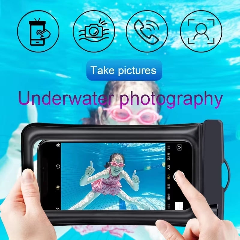 Floating Airbag Waterproof Outdoor Swimming Bag Phone Case for Iphone Samsung Xiaomi Redmi Huawei Phones Bag Protector Cover